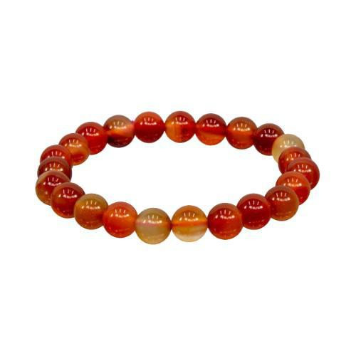 Elastic Brown and Red Agate Bracelet 8mm | Detox | Clear Aura