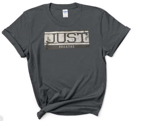 Just Breathe - Charcoal Short Sleeve T-Shirt - Small