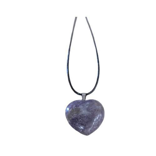 Lepidolite Heart Pendant | Serenity