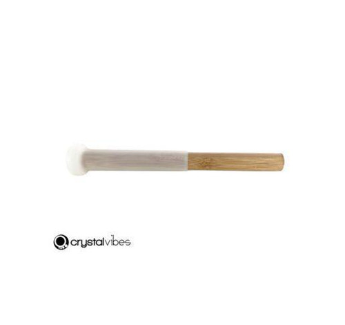 Crystal Singing Bowl Magic Mallet with Bamboo | Medium Opaque Color