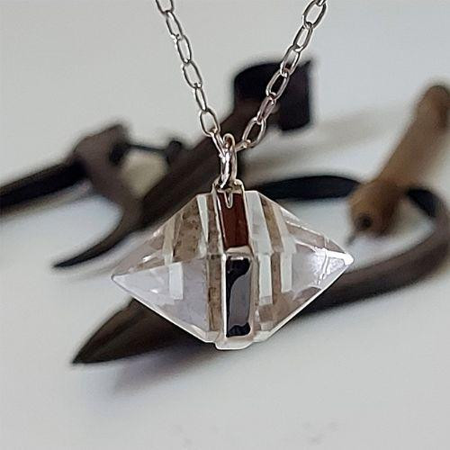 Herkimer Diamond Pendant with 18" Sterling Silver Chain