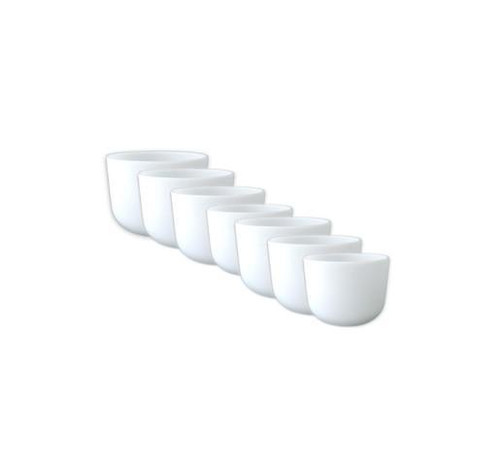 7-Piece Crystal Singing Bowl Set | 432 Hz | Frosted Pure Quartz | Complete Chakra Collection