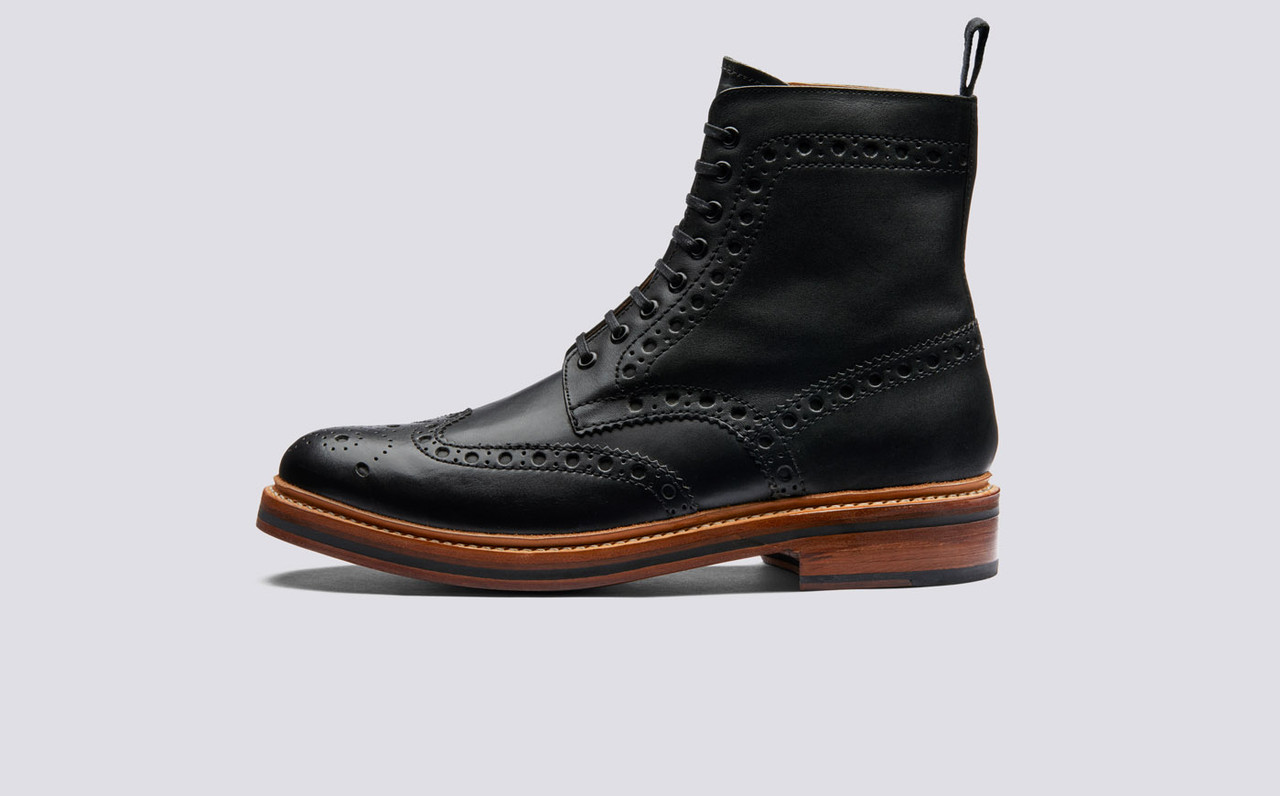 grenson fred boots black