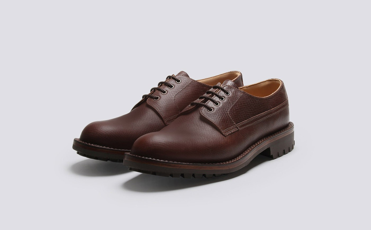 Victor | Mens Derby in Brown Russia Grain Leather with a Commando