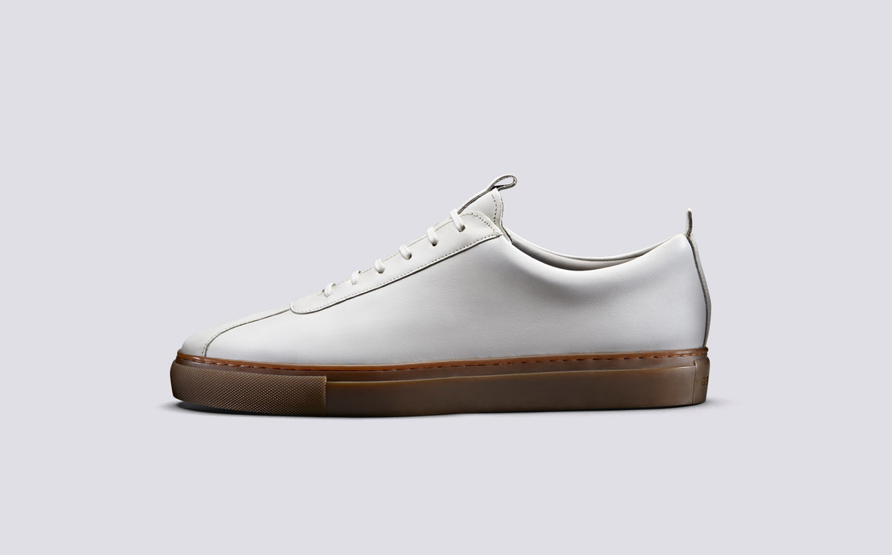 Sneaker 1 | White Sneakers for Men on a Gum Sole Grenson Shoes