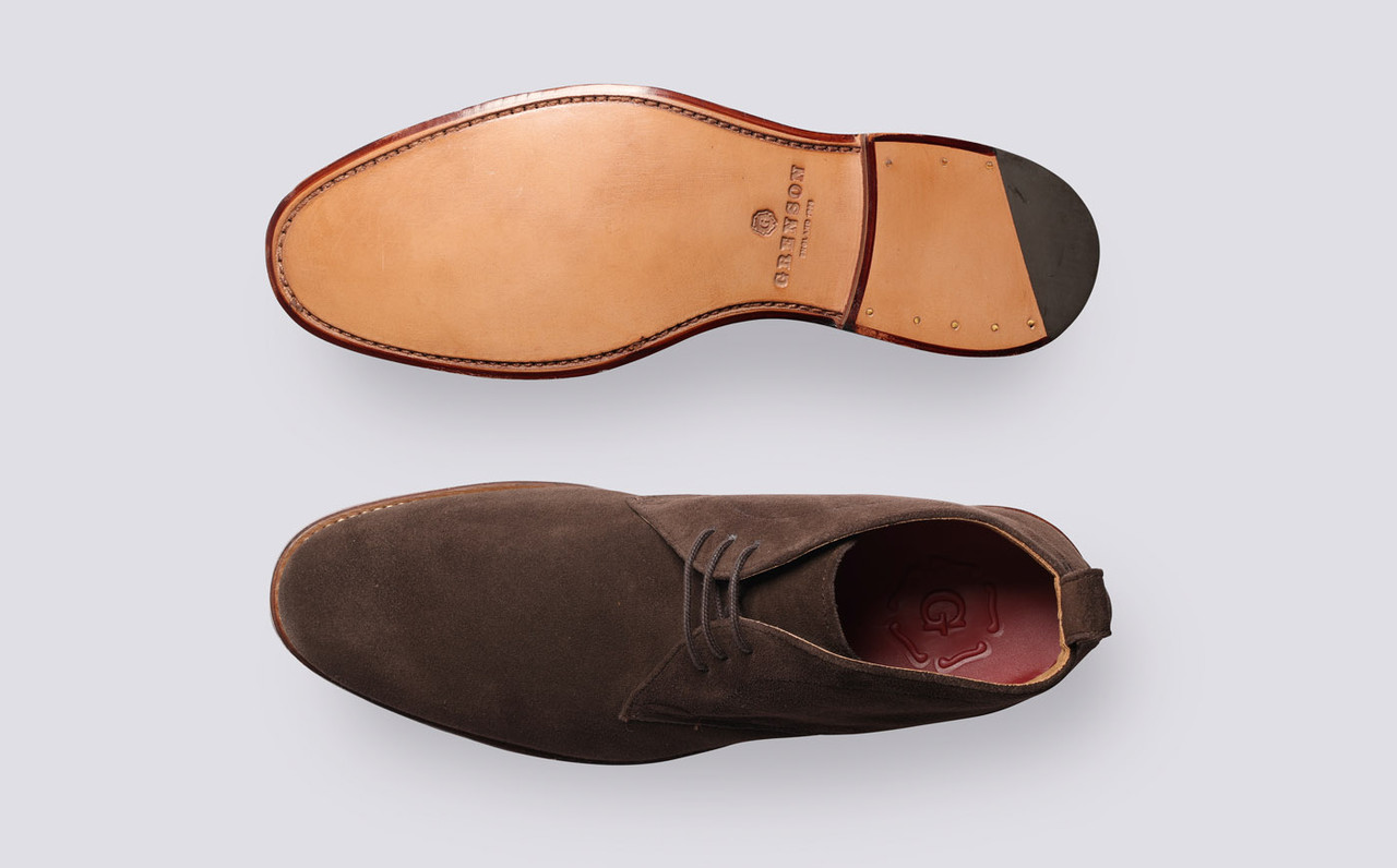 GRENSON | Tan Suede Chukka Boots Mens US 8 Leather Sole Made in England AS IS Marcus | Mens Chukka Boots in Brown Suede | Grenson main image 4