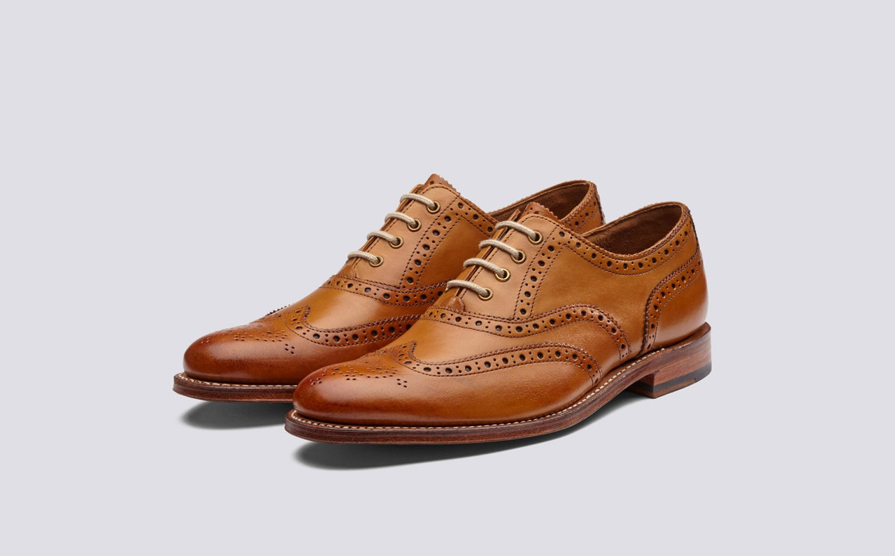 Martha | Womens Oxford Brogues in Tan Leather on Leather Sole | Grenson  Shoes