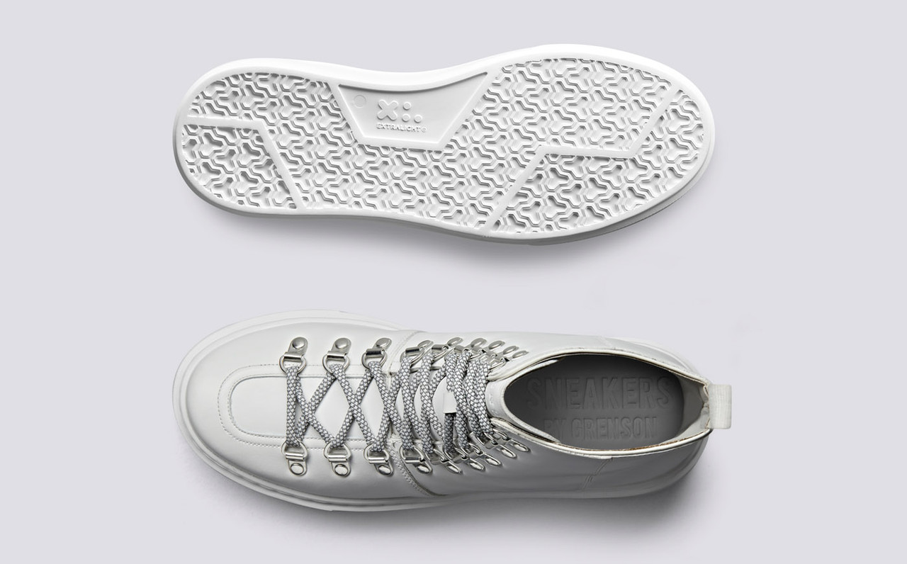 Sneaker 35 | Hiker High Top Trainers for Women in White | Grenson Shoes