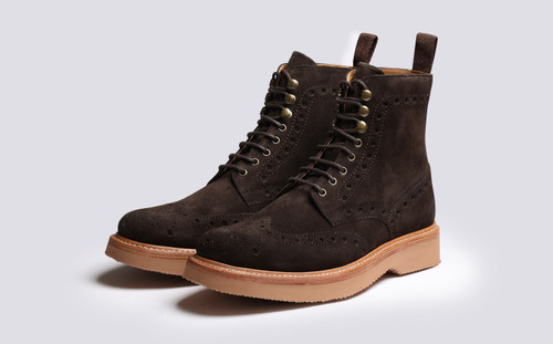 Grenson Fred Boot (Suede) - Peat Brown - Brown / UK 10 : US 11 : EU 44