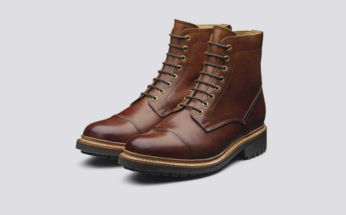 Joseph | Mens Boots in Tan Handpainted 