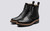 Grenson Fred in Black Calf Leather - 3 Quarter View