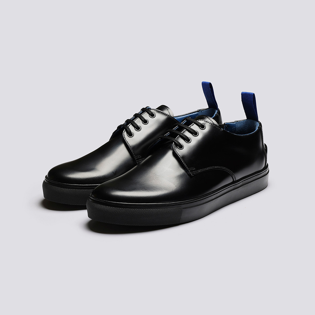 Grenson The Chef Shoe, Men’s Derby Sneakers, Black Leather Size: UK 12