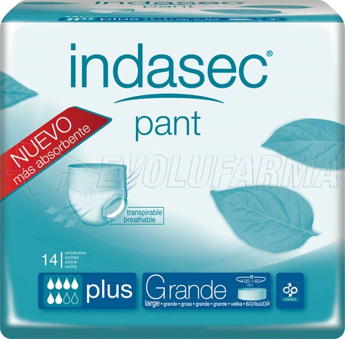 Indasec pant plus talla grande, 14 unidades