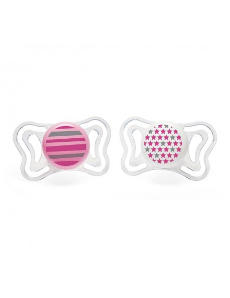 CHICCO CHUPETE PHYSIO SILICONA 6-16M NOCHE ROSA 2U