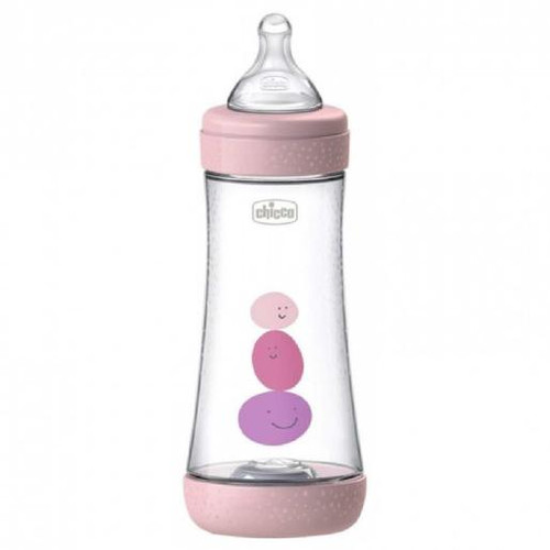 CHICCO INTUI-FLOW SYSTEM BIBERON SILICONA +4M 300ML FLUJO RAPIDO ROSA