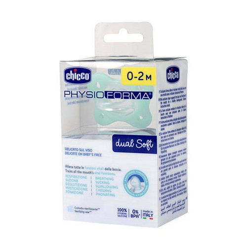 CHUPETE SILICONA CHICCO PHYSIOFORMA DUAL SOFT 0 - 2 MESES 1 UNIDAD COLOR NEUTRO