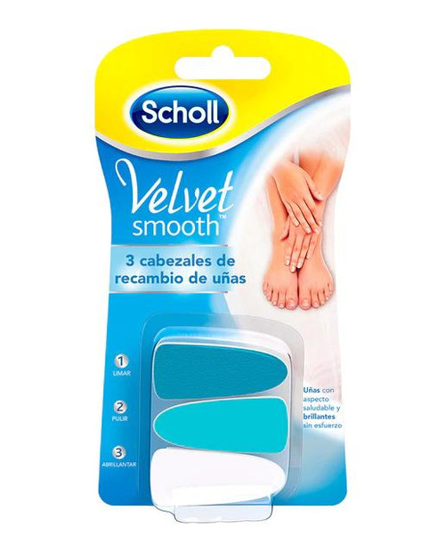 DR SCHOLL VELVET SMOOTH LIMA ELECTRONICA DE UÑAS RECAMBIO ( 3 CABEZALES)