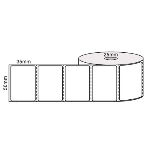 51mm x 36mm, 1 across (1000/roll) - White Direct Thermal Labels, Permanent Adhesive, 25mm core - L18564