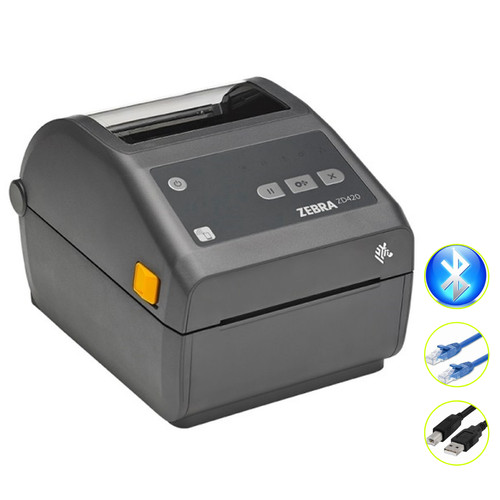 Zebra ZD421 203dpi thermal transfer desktop label printer with Bluetooth, Ethernet and USB connectivity