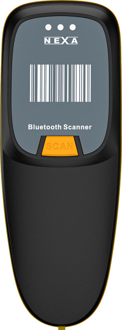 Nexa ZED-2251 compact cordless Bluetooth 1D and 2D barcode scanner in black