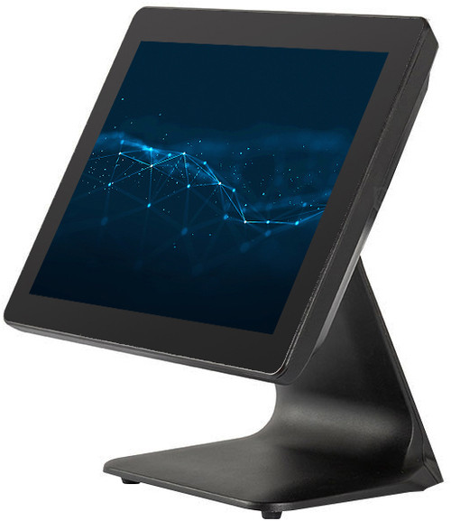Nexa NP-1653 15-inch all-in-one POS terminal with slim black metal stand and touch display