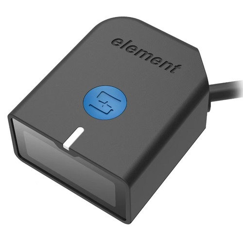 Element P42KS 2D USB fixed-mount barcode scanner, black, front view
