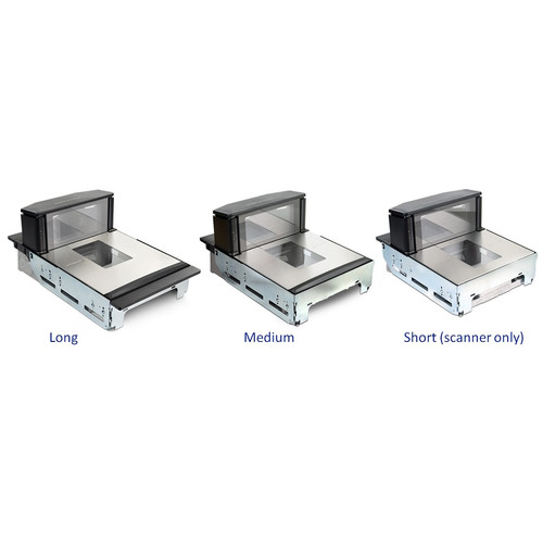 Datalogic Magellan 9600i Scanner/Scale, Long Platter, Fixed Produce Rail, Flange Mount with Scale Sentry, Metric Configuration with Dual Display