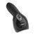 Cino FuzzyScan F560 barcode scanner in black, side profile showing the slim body and cable entry