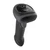 Cino FuzzyScan A670 corded 2D barcode scanner in classic black, angled front view showing the scan window and trigger