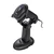 Cino A670 barcode scanner seated in its black Smart Stand, which switches the scanner into hands free presentation mode