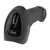 Cino FuzzyScan A670 barcode scanner in black, rear three quarter view showing the cable entry and indicator panel