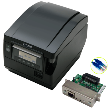 Citizen CT-S851II 80mm thermal receipt printer, black, front view