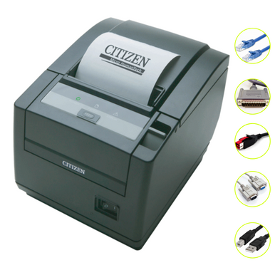 Citizen CT-S601II 80mm thermal receipt printer, black, front view
