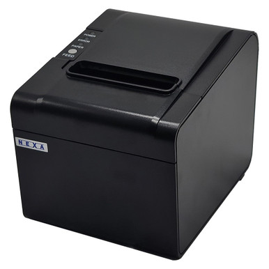 Nexa PX610II 80mm thermal receipt printer, black, front angled view