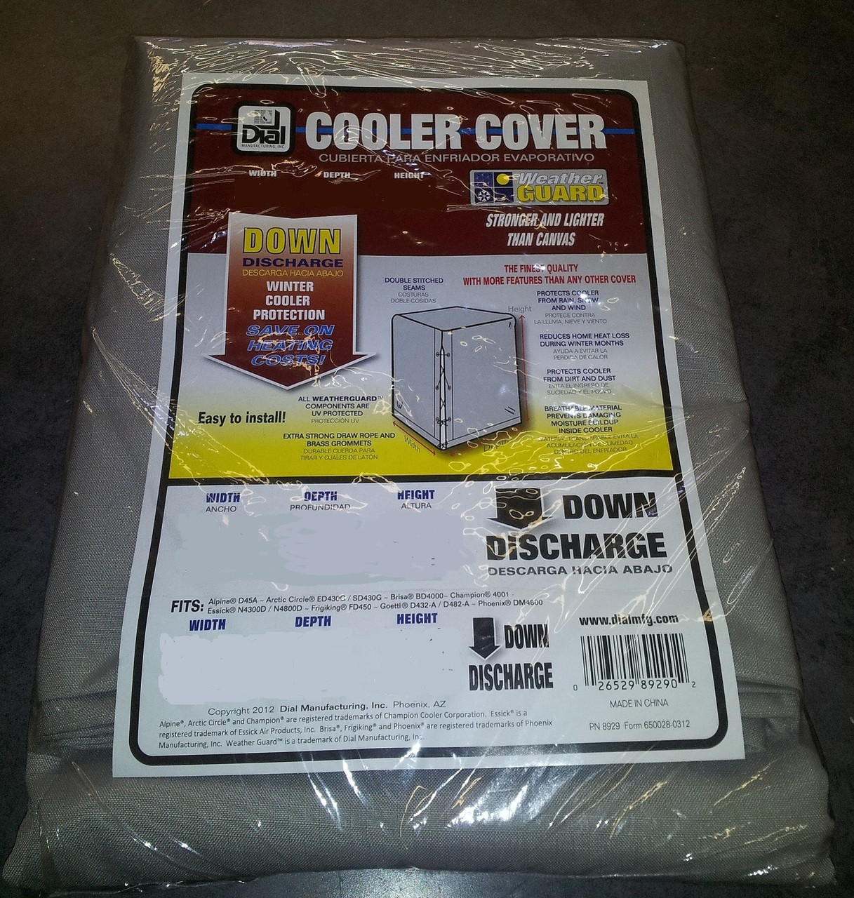 37 X 37 X 42 Swamp Cooler Cover Downdraft Polyester Indoor