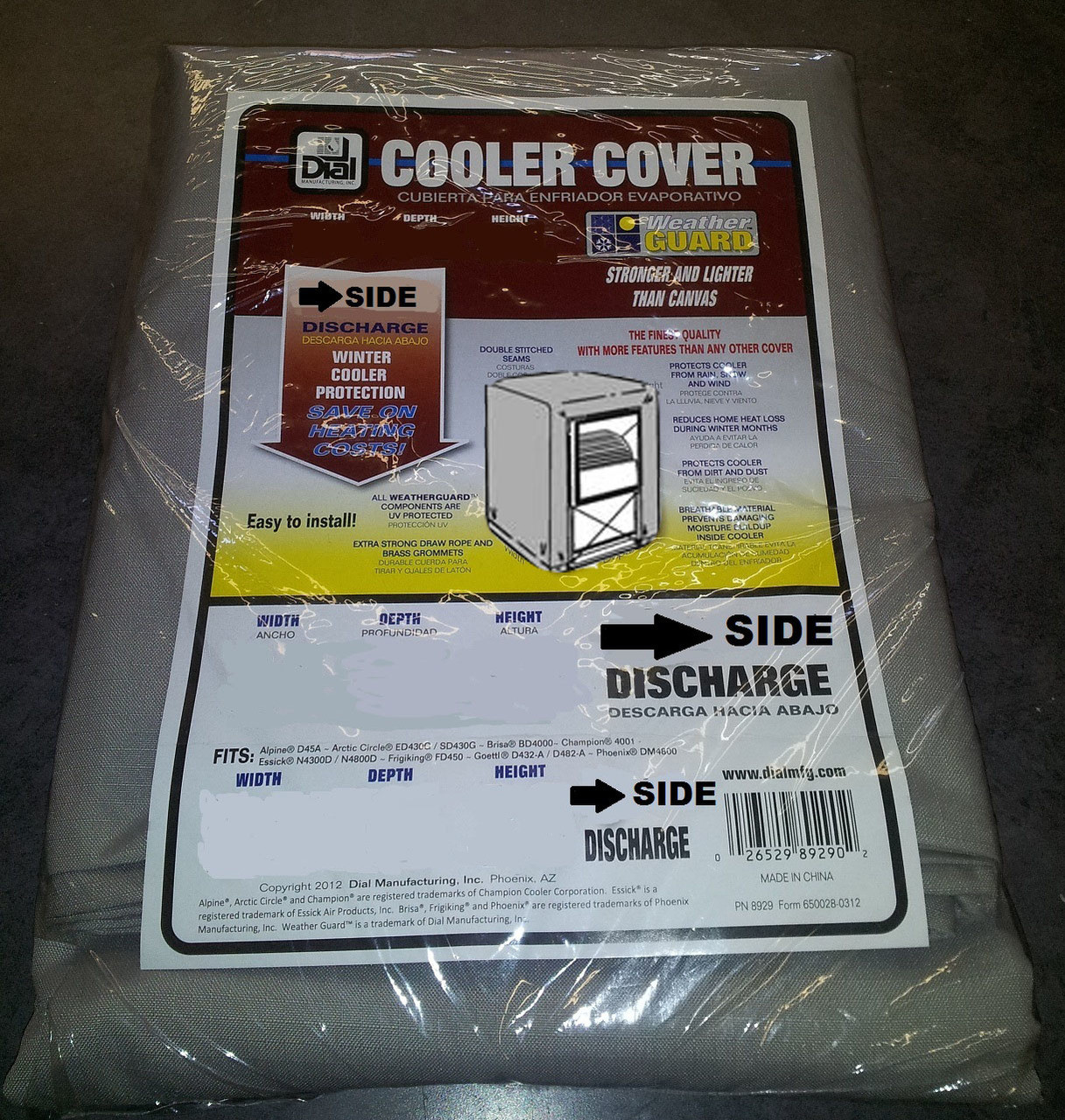 29X29X36 Evaporative Cooler Cover Sidedraft - Indoor Comfort Supply