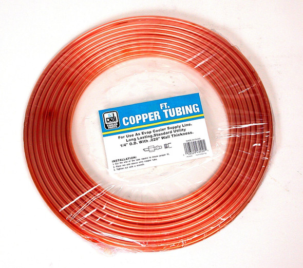 Copper Water Tubing Roll 1/4" X 25