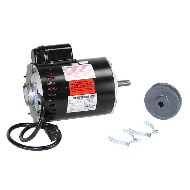 Swamp Cooler Motor Kit 1 Horsepower 115 Volt 2 Speed  For Standard Cooler - Includes Pulley Plug and Clamps MKS125