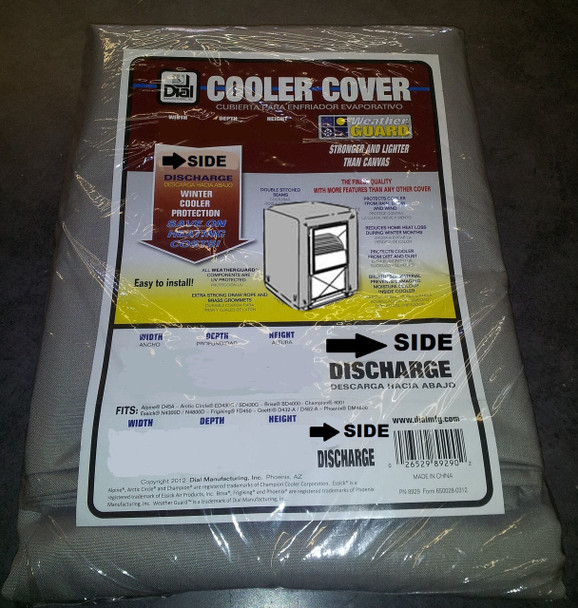 40 X 40 X 46 Polyester Cooler Cover Sidedraft, Grey, Dial Mfg #8767