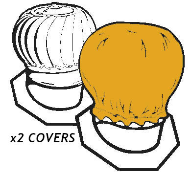 Heavy Duty Canvas Roof Turbine Whirlybird Cover 14" (Pack of 2)
