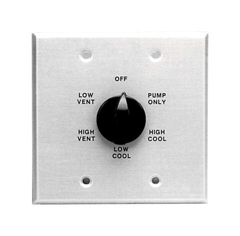 Two Speed Wall Switch 2 Gang Metal 6 Position - Indoor Comfort Supply