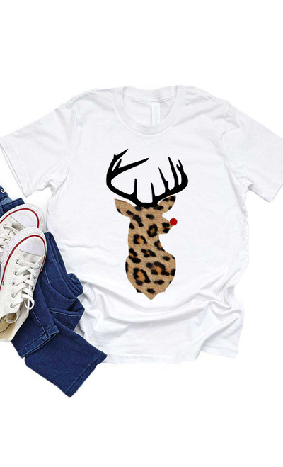Spotted Reindeer Girls Graphic Tshirt