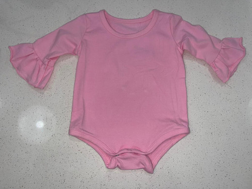 Infants Dainty Ruffle Long Sleeve Bodysuit PINK