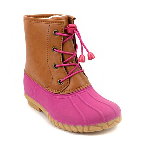 Girls Pink Duck Boots