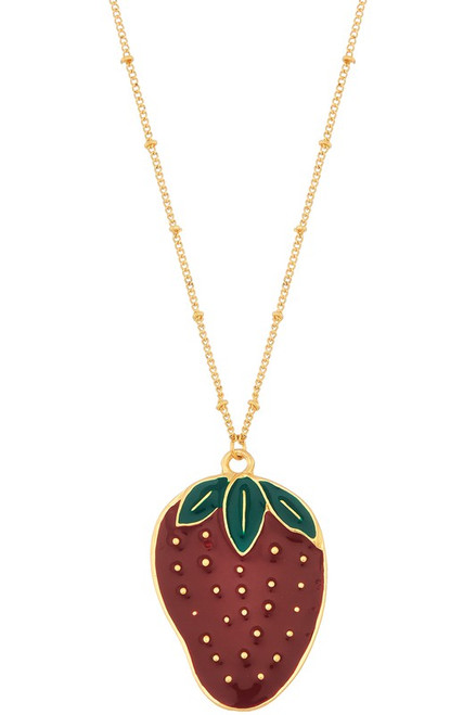 Large Strawberry Pendant Necklace