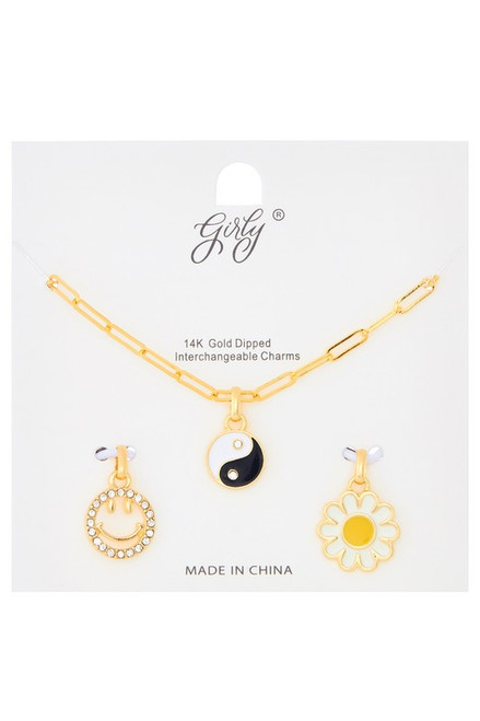 Gold Dipped Interchangeable Charm Necklace
