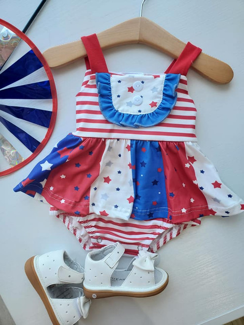 Infants Patriotic Skirted Romper