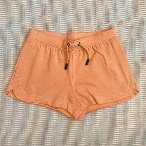 Tangerine Raw Edge Drawstring Shorts