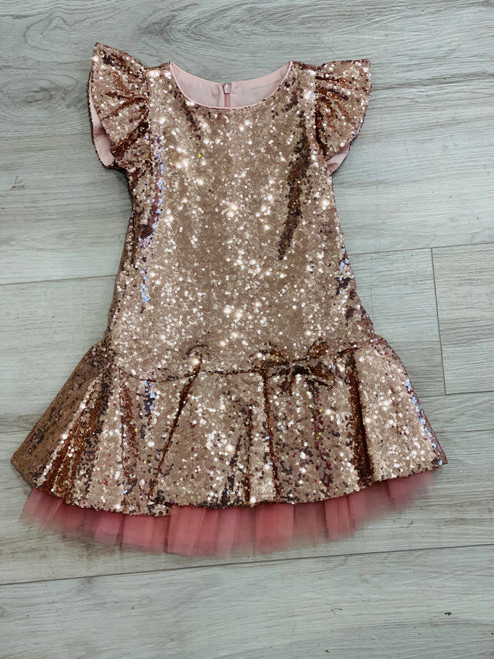 Rose Gold Sequin Party Dress