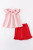 Pink Plaid Smocked Strawberry Short Outfit
